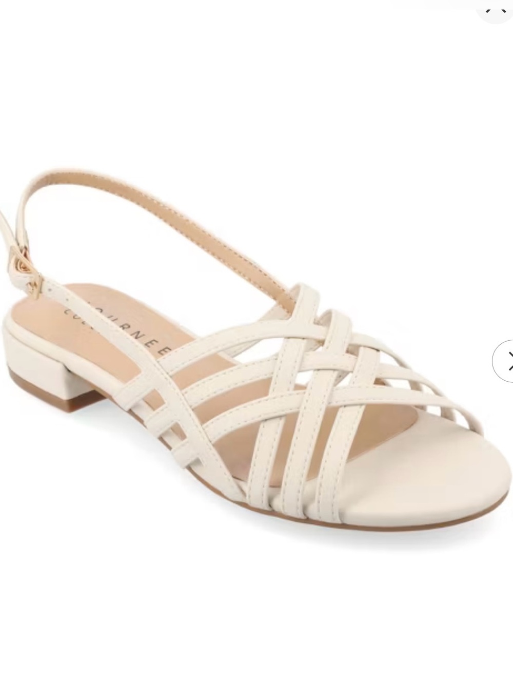 Journee Collection Women's Cassandra
Faux Leather Woven Sandals, Bone 8M New